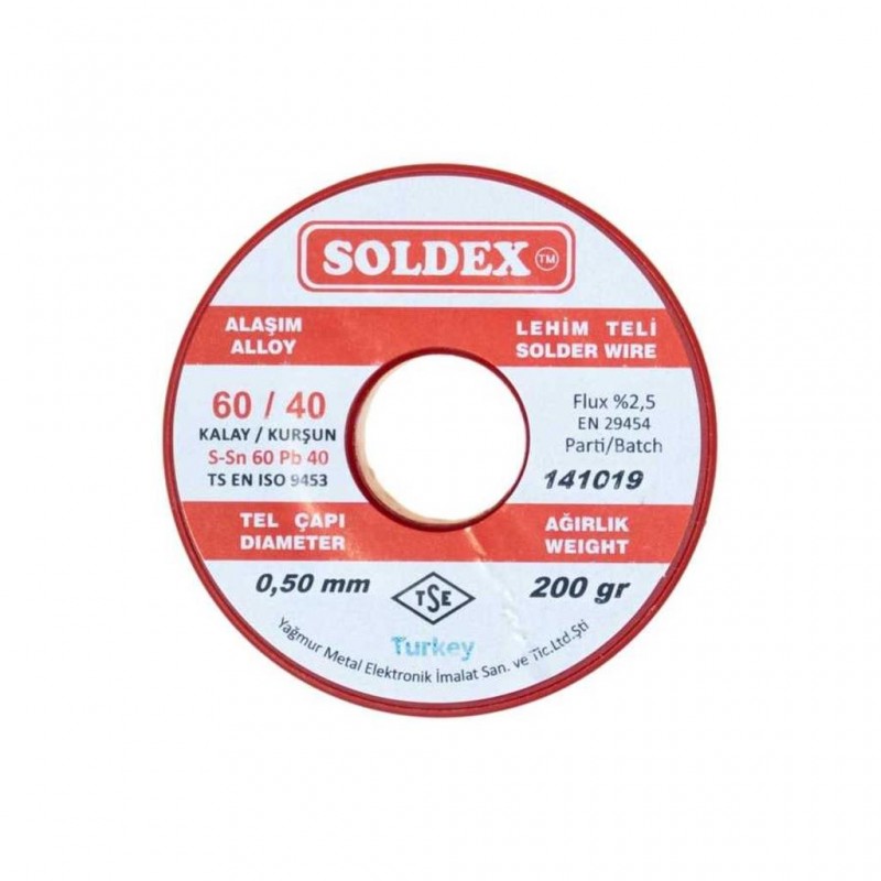 SOLDEX 0.50MM 200 GRAM İNCE LEHİM SN60 PB40