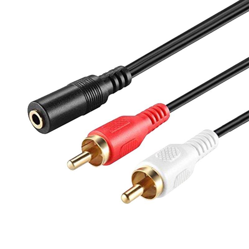 3.5 MM ST DİŞİ / 2 RCA ERKEK 1.5 METRE KABLO (10'LU PAKET)