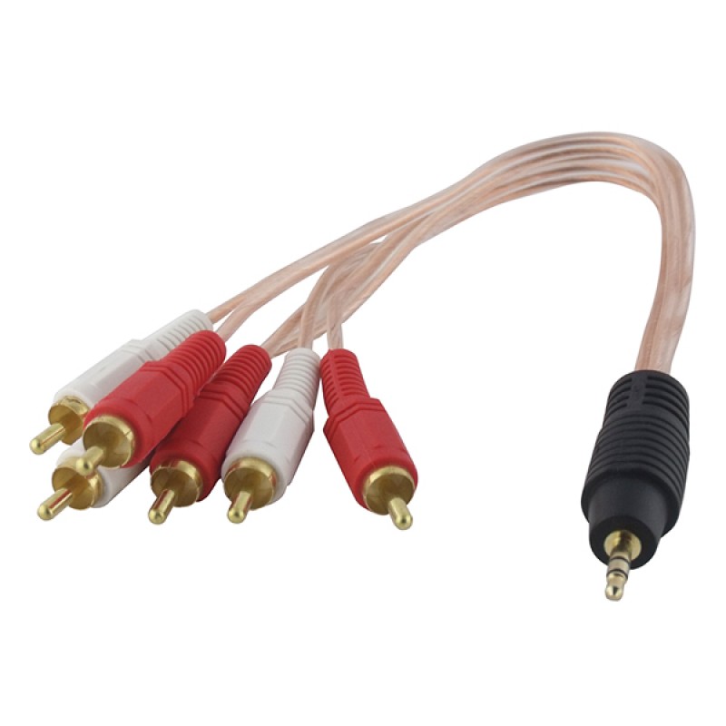 3.5 MM STEREO ERKEK / 6 RCA ERKEK 5+1 KABLO (20'Lİ PAKET)