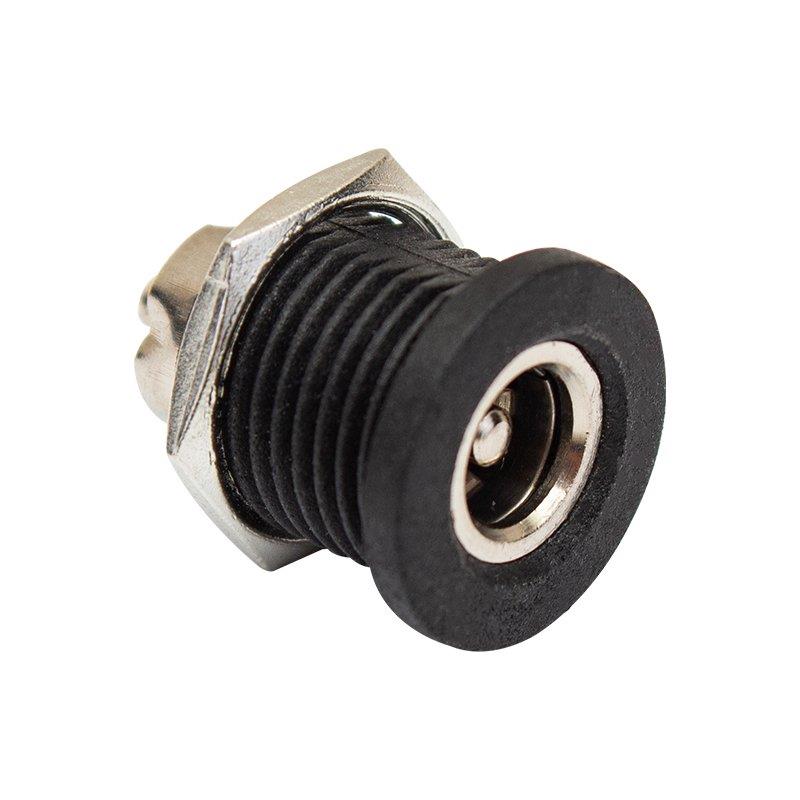 ADAPTÖR FİŞİ İÇİ METAL 12MM YUVARLAK SOMUNLU DC ŞASE 2.1MM  (IC-258C) (10 ADET)