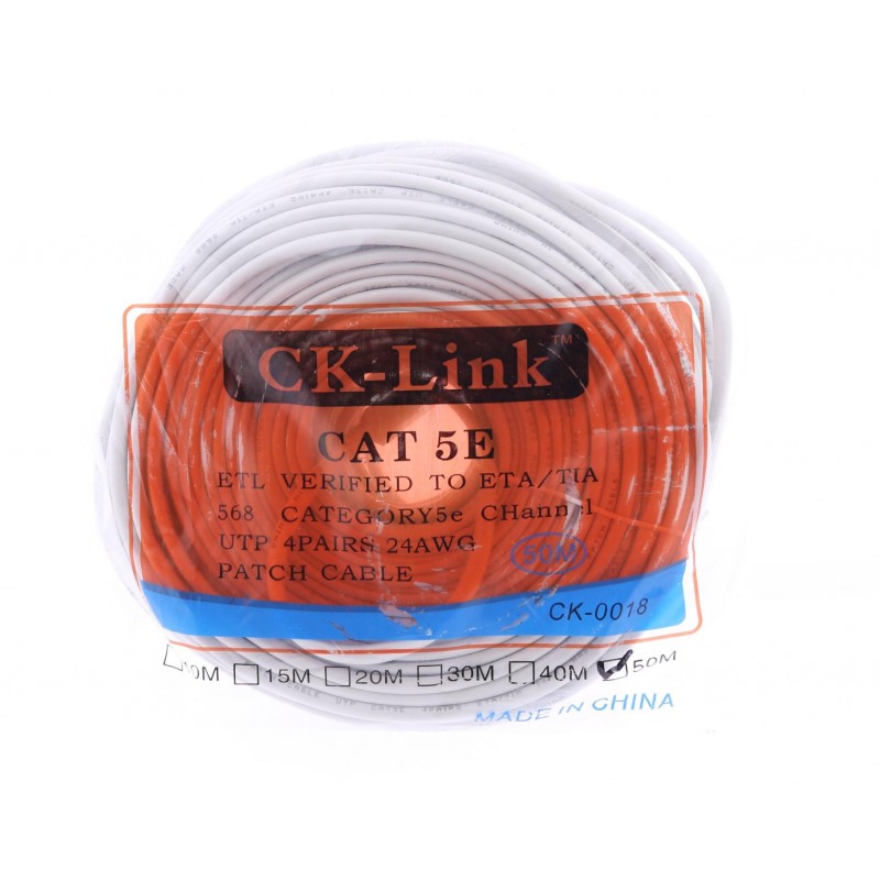 CK-Link Cat5E Ethernet İnternet Kablosu - 50 Metre (Utp Patch Kablo)