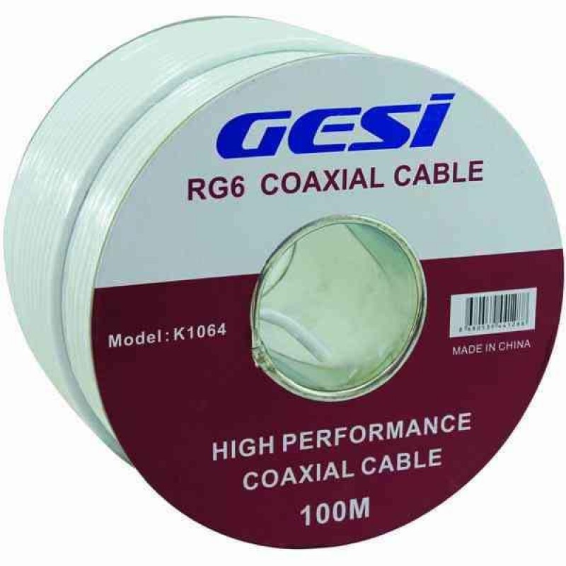 Gesi K-1064 Rg6 Anten Kablosu 64 Telli 100 Mt Kağıt Makaralı