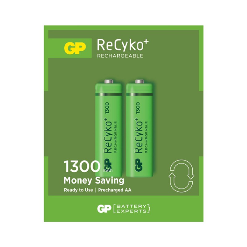 GP RECYKO 1300 MAH R6 AA ŞARJLI 2Lİ KALEM PİL GP130AAHCE-2EB2 (GPRHC132E000)