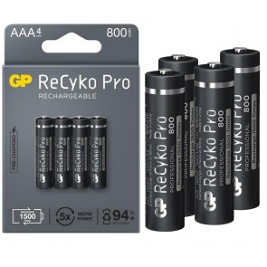 GP RECYKO PRO İNCE AAA 800 MAH 4LÜ ŞARJLI PİL GP85AAAHCB-2EB4 (GPRHCH83B205)