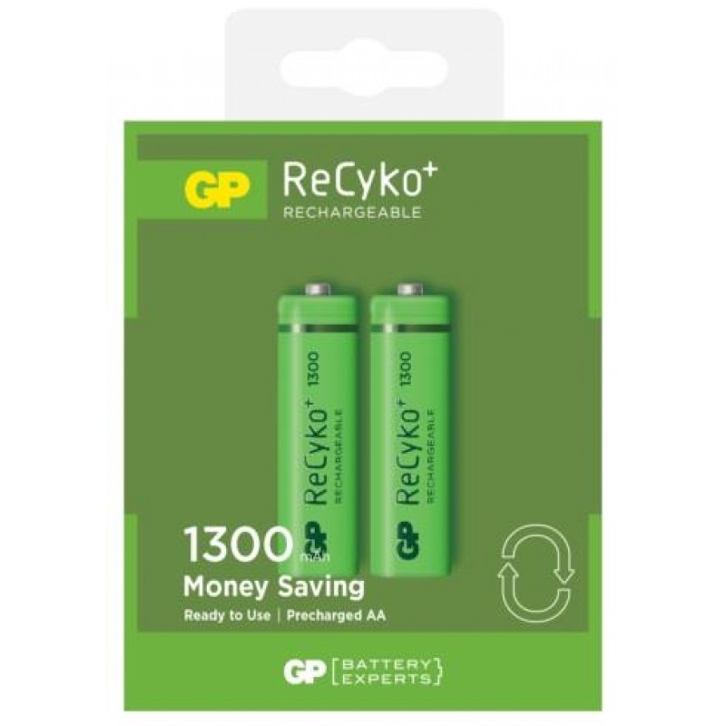 GP ReCyko+ 1300mAh Şarjlı Kalem Pil 2'li Paket AA