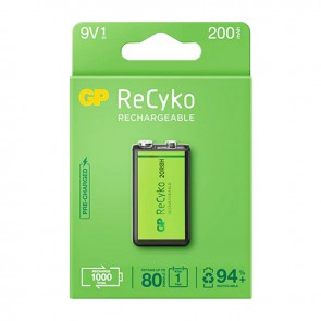 GP RECYKO 9 VOLT - 200 MAH NI-MH ŞARJLI PİL GP20R8H-2E1-(GPRHV208R075)