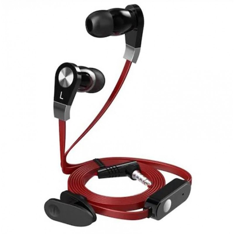 Langston JM02 Mikrofonlu Kulak İçi Kulaklık Düz Kablo - Kırmızı