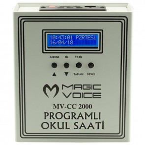 MAGICVOICE MV-CC2000 USB -20 ADET MP3 FORMATINDA ZİL İSTİKLAL MARŞLI OKUL ZİL SAATİ (ÇAN TAKILABİLİR)