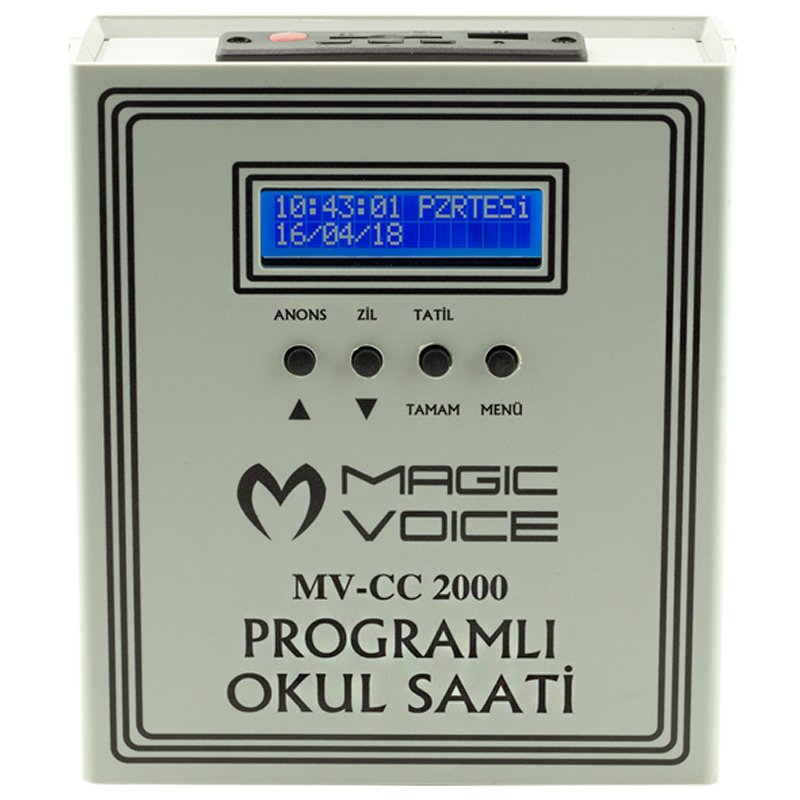 MAGICVOICE MV-CC2000 USB -20 ADET MP3 FORMATINDA ZİL İSTİKLAL MARŞLI OKUL ZİL SAATİ (ÇAN TAKILABİLİR)