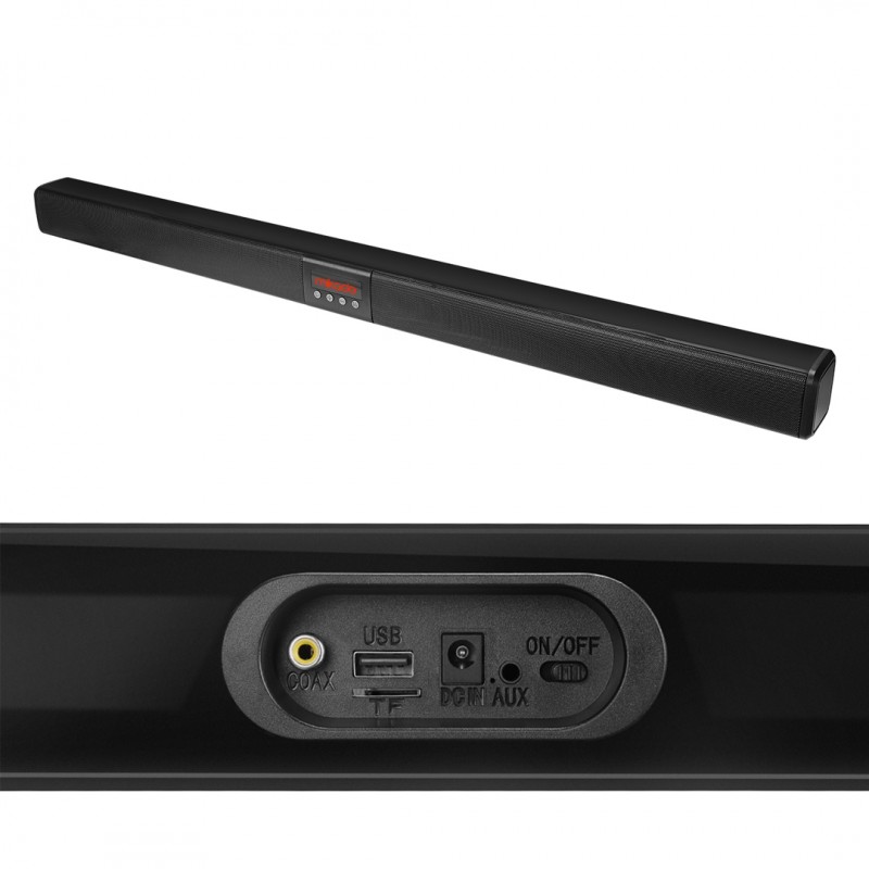 MIKADO MD-SB102 SİYAH 2X10W 12V/1.5A BT+USB+AUX+TF KARTLI EV SİNEMA SOUNDBAR HOPARLÖR