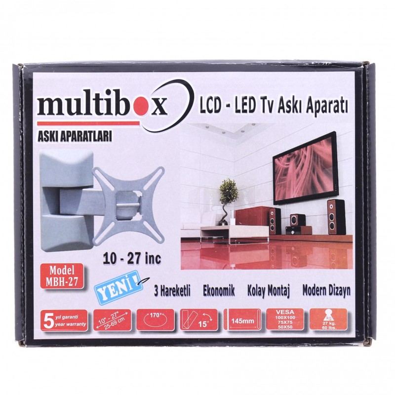 Multibox Mbh-27 Lcd Led Tv Hareketli Askı Aparatı 10"-27" İnc