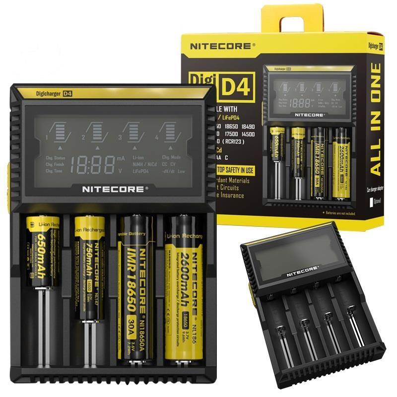 NiteCore Digi D4 LCD 18650 Pil Şarj Aleti / Nitecore Li-ion LiFe Ni