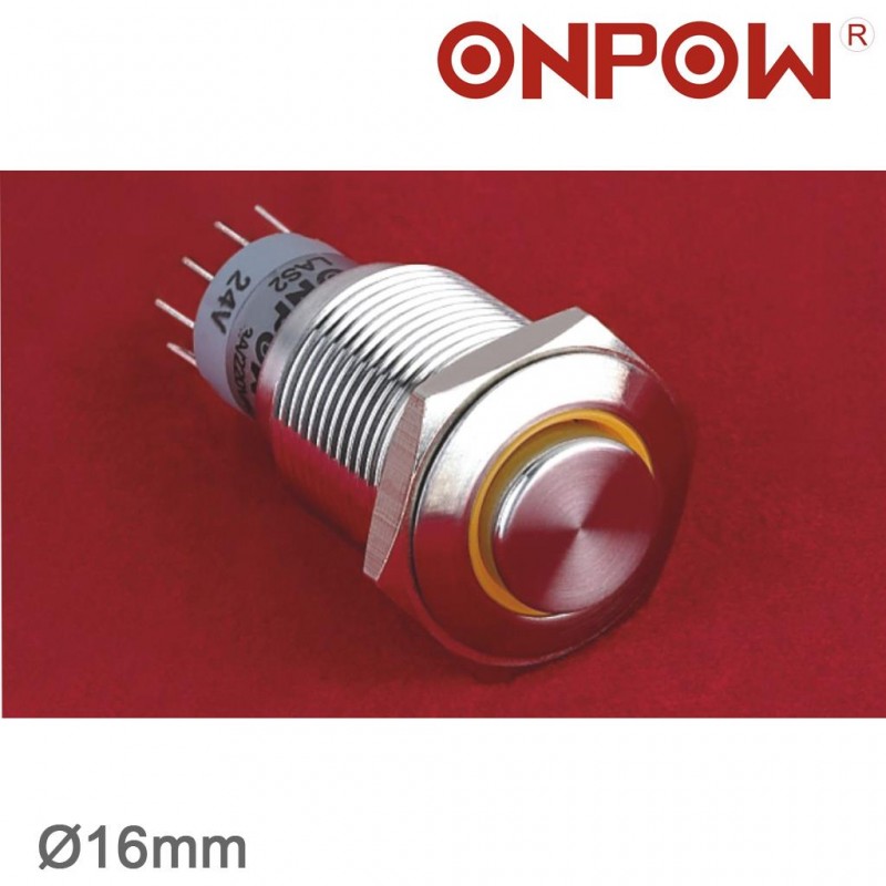 ONPOW 16 MM HALKA LEDLİ ANAHTAR ÇIKIK IP67 12V, 24V