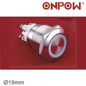 ONPOW 19 MM HALKA LEDLİ BUTON IP67 12V, 24V