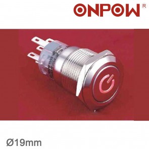 ONPOW 19 MM LEDLİ ANAHTAR IP67 (POWER LOGO) 12V, 24V