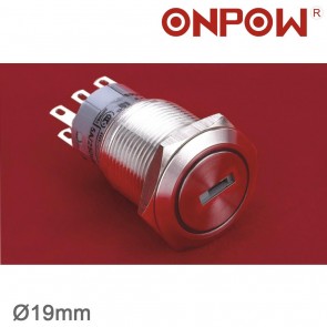 ONPOW 19MM METAL ANAHTARLI SWITCH OFF-ON IP40