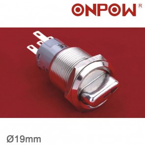 ONPOW 19MM METAL MANDAL SWITCH OFF-ON IP65 12V, 24V