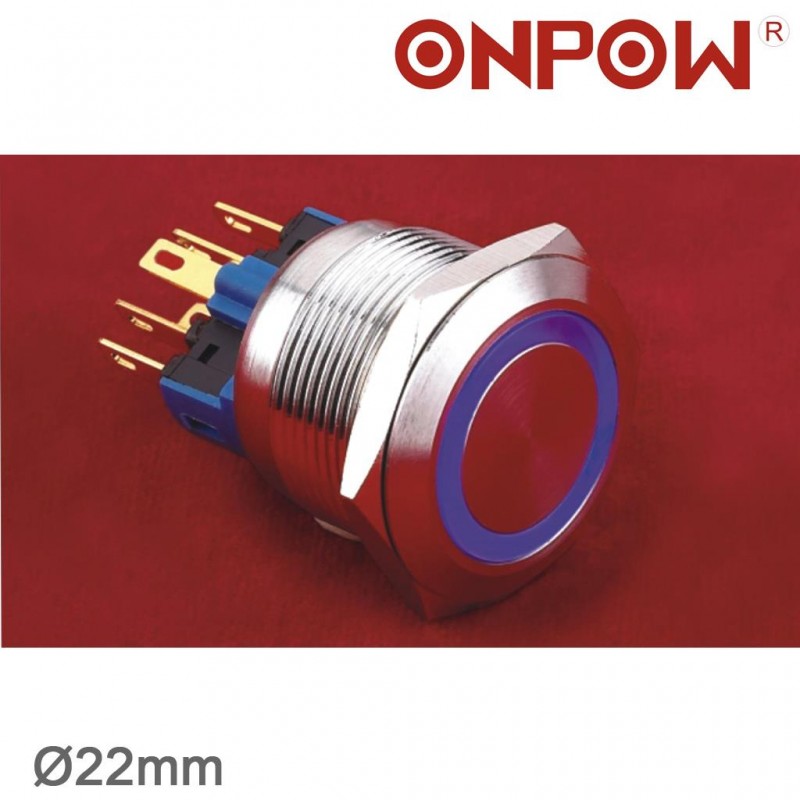 ONPOW 22 MM ÇİFT RENKLİ YAYLI BUTON 12V, 24V Kırmızı-Yeşil