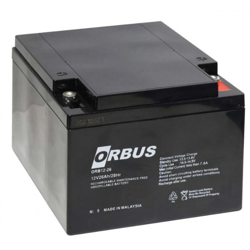 ORBUS ORB12-26 12V 26 AH KURU AKÜ (176 X 166 X 125MM) (8KG)