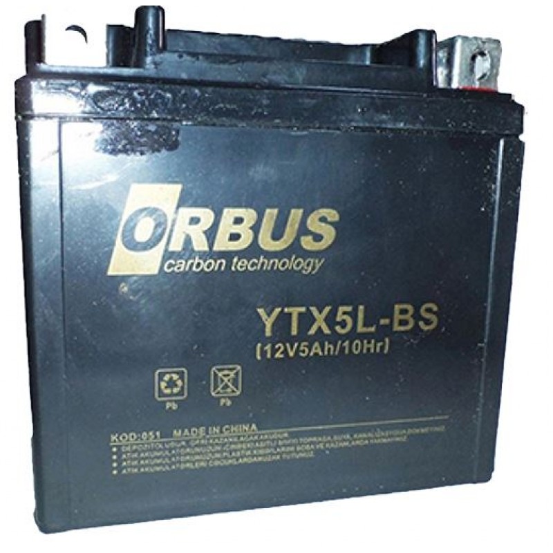 ORBUS YTX5L-BS 12V 5A MOTOSİKLET AKÜSÜ (114 X 70 X 106 MM) (1.8KG)