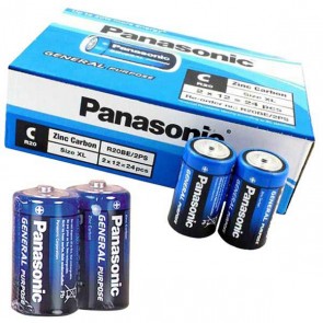 PANASONIC R14BE/2PS MANGANEZ ORTA C BOY 24LÜ PİL (PAKET FİYATI)