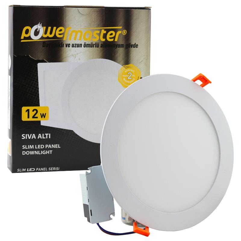 Powermaster 12 Watt Sıva Altı 3000K Günısıgı Yuvarlak 6'' 160Mm Slım L