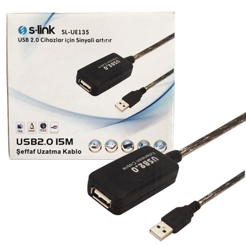 POWERMASTER PM-11426 USB 2.0 15 METRE ŞEFFAF USB UZATMA KABLOSU