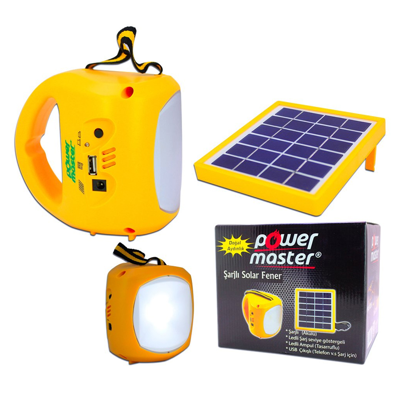 POWERMASTER PM-33399 TEK PANELLİ ŞARJLI SOLAR IŞILDAK AYDINLATMA SETİ