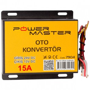 POWERMASTER PM-7904 24V DC / 12V DC 15 AMPER OTO KONVERTÖR