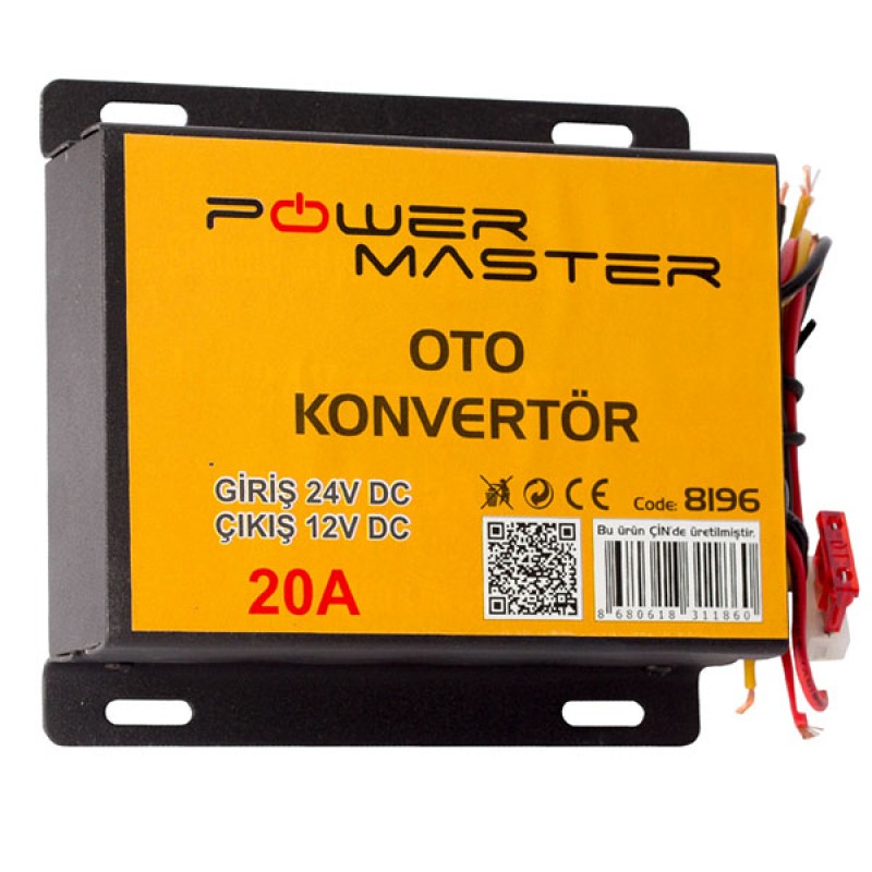 POWERMASTER PM-8196 24V DC / 12V DC 20 AMPER OTO KONVERTÖR