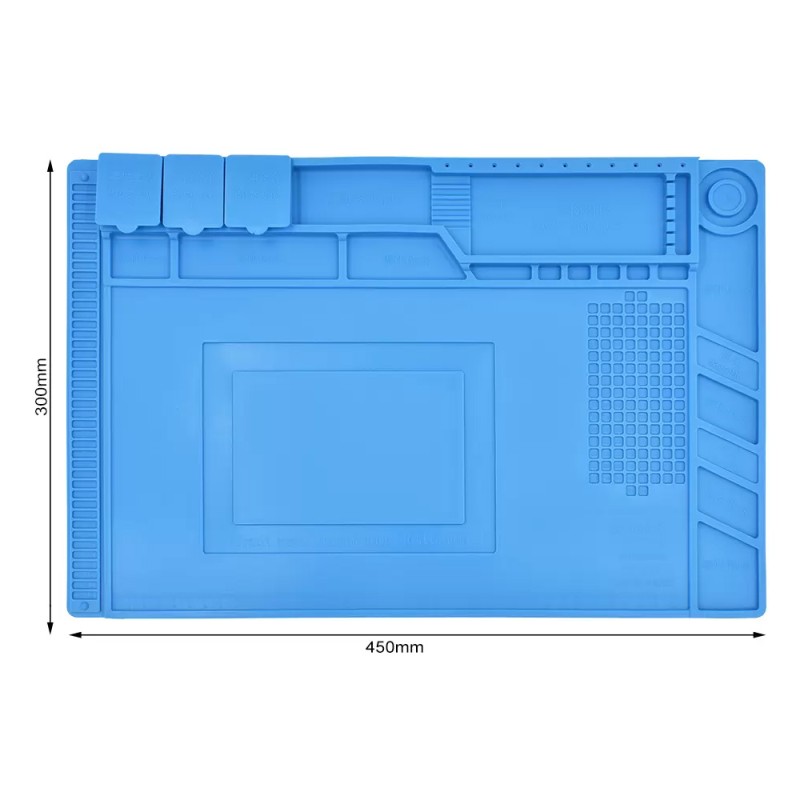 POWERMASTER S-160 ISIYA DAYANIKLI SİLİKON TAMİR ONARIM LEHİM MATI PEDİ MAGNETLİ-ANTİSTATİK (45X30 CM)