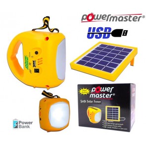 POWERMASTER PM-33399 TEK PANELLİ ŞARJLI SOLAR IŞILDAK AYDINLATMA SETİ