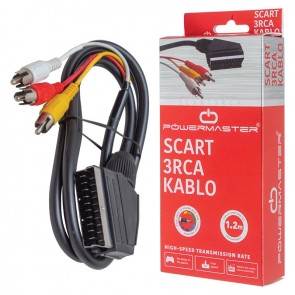 SCART 3RCA KABLO 1.3MT STANDART (5'Lİ PAKET)