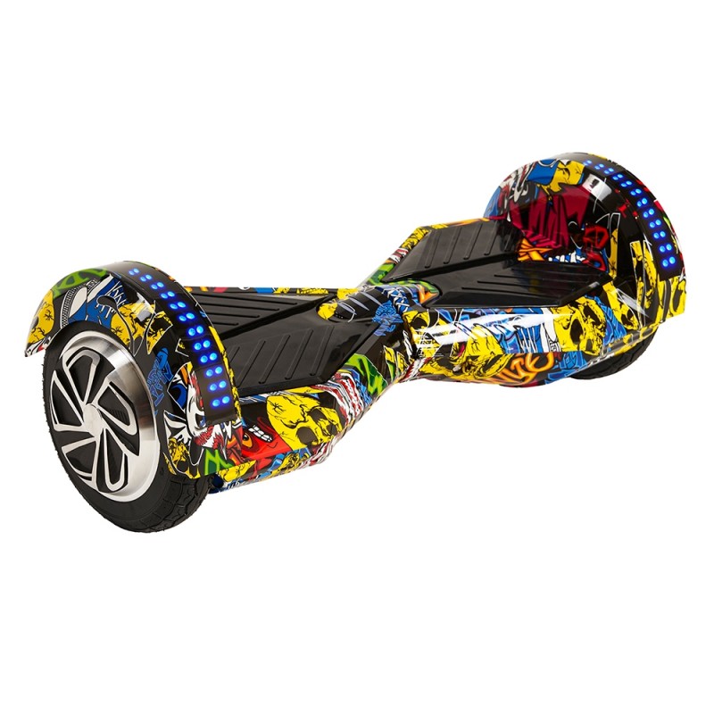 Smart Balance CS-813S Elektrikli Kaykay Hoverboard 8.5 inch Ledli Uzay Kasa Bluetooth Grafity Desenli 03 - Taşıma Çantası Hediye