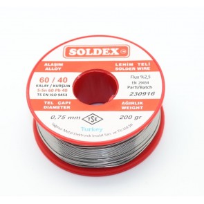 Soldex 0.75 mm 200 gr Lehim Teli 60/40