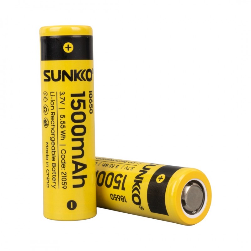 SUNKKO 3.7 VOLT 1500 MAH 18650 ŞARJ EDİLEBİLİR PİL (TEKLİ)