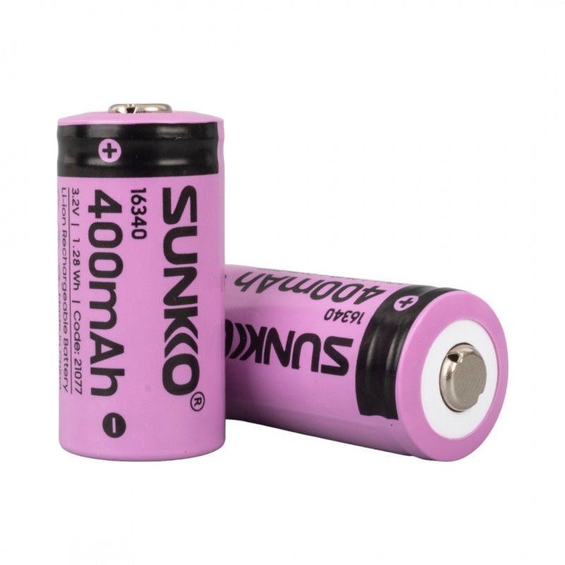 SUNKKO IFR 3.2 VOLT 400 MAH 16340 ŞARJ EDİLEBİLİR PİL (TEKLİ)