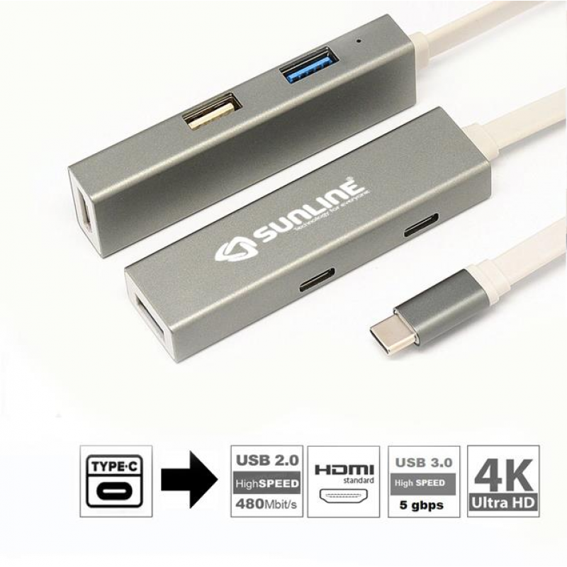 Sunline 170698 Type C 3.0 HDMI 4K Dongle dock