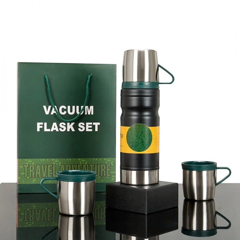 SUNUP SN-22234 PASLANMAZ ÇELİK 680 ML VAKUMLU TERMOS SETİ