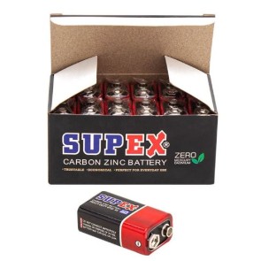 SUPEX 6F22 9 VOLT PİL (12 Lİ PAKET)