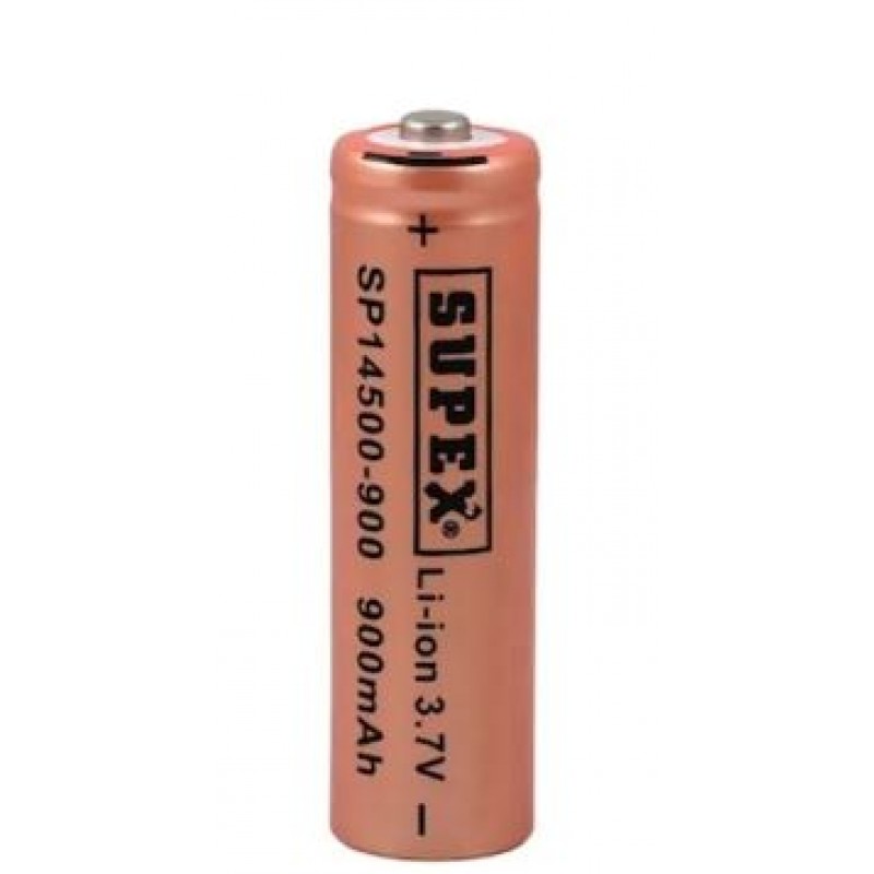 SUPEX SP14500-900S LİTYUM ION 3.7 VOLT 900 MAH ŞARJ EDİLEBİLİR BAŞLIKLI PİL TEKLİ