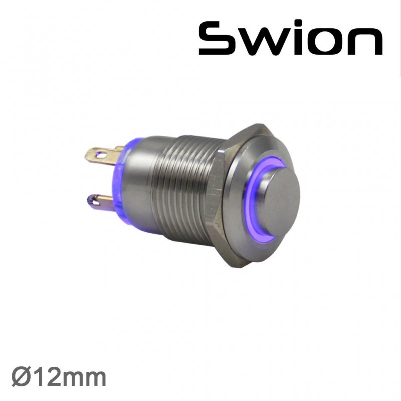 SWION 12 MM METAL HALKA LEDLİ BUTON 4P IP65 12V, 24V