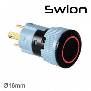 SWION 16 MM HALKA LEDLİ BUTON (Plastik) IP67 12V, 24V