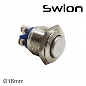 SWION 16 MM IŞIKSIZ METAL BUTON 2P IP65 ÇIKIK