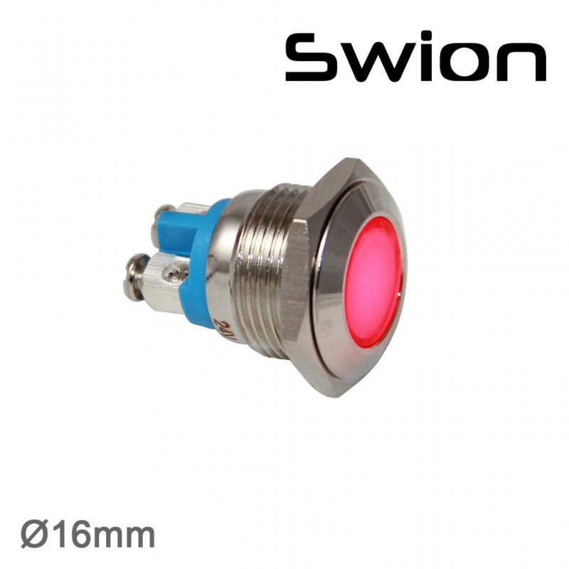 SWION 16 MM METAL SİNYAL LAMBASI IP67 LEDLİ 12V, 24V