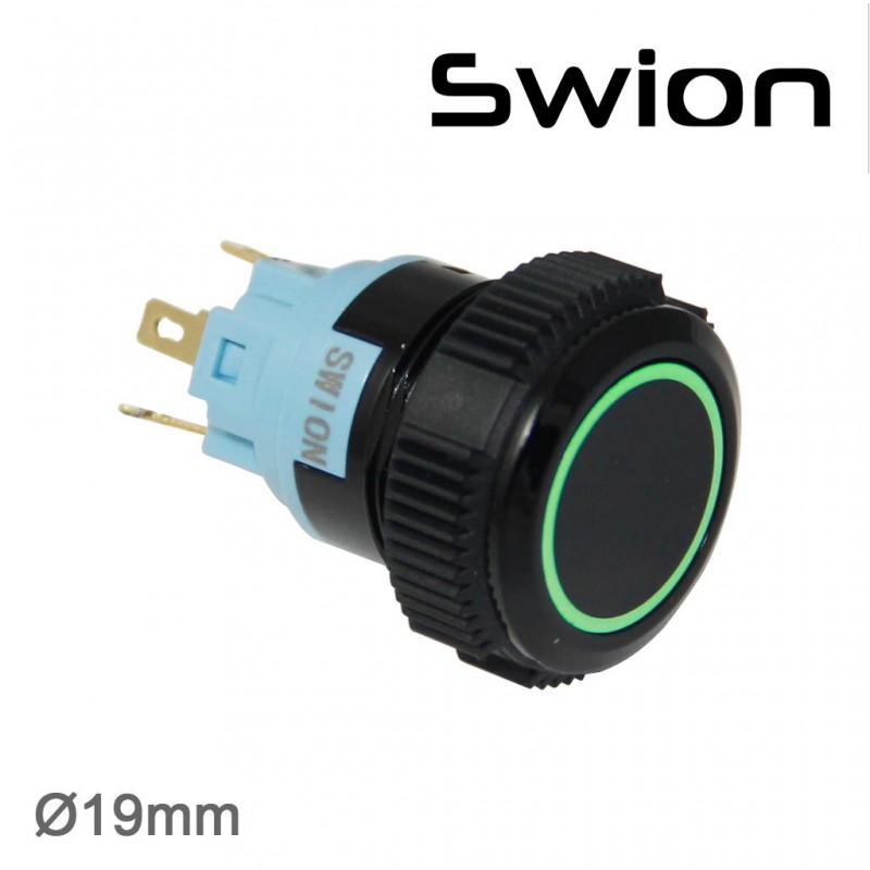 SWION 19 MM HALKA LEDLİ BUTON (Plastik) IP67 12V, 24V