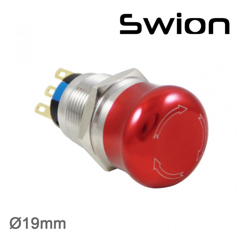 SWION 19MM METAL ACİL-STOP IP65 1NO/1NC