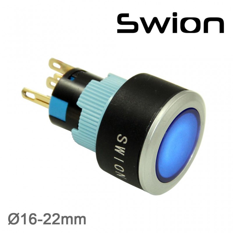 SWION 22MM KALICI BUTON 1NO/1NC IŞIKLI (10-24V yada 220V)