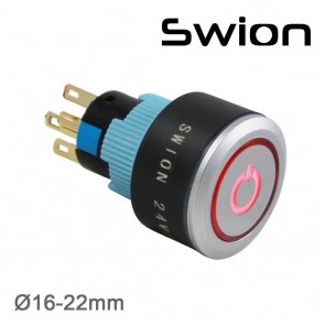 SWION 22MM KALICI BUTON POWER IŞIKLI (10-24V yada 220V)