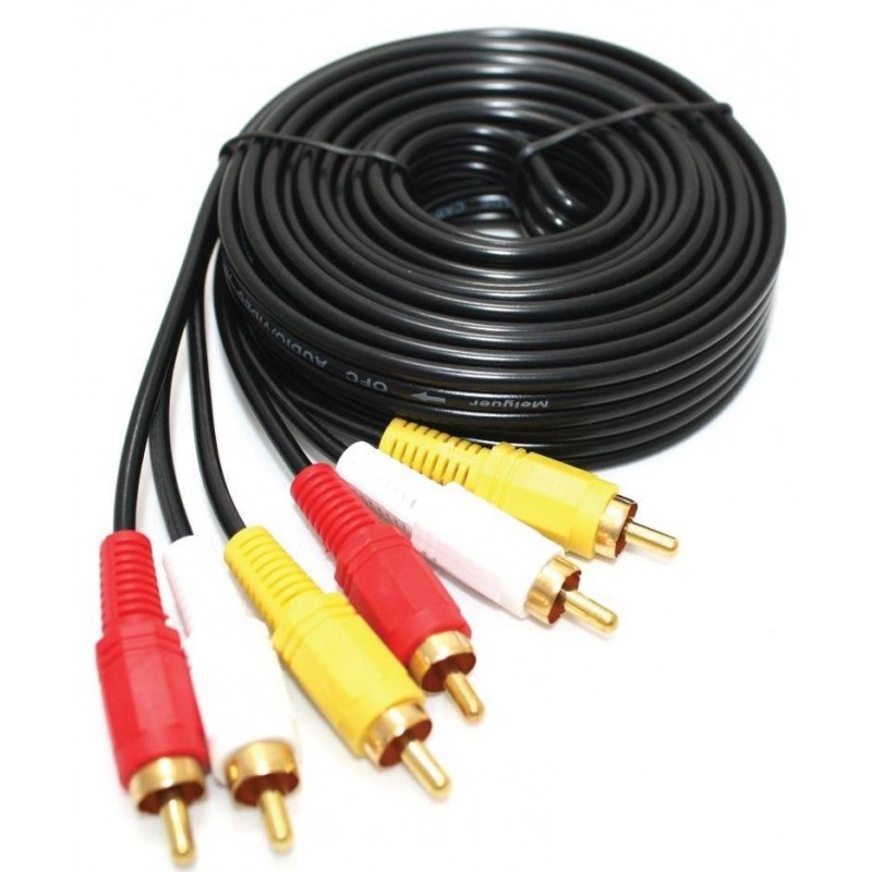 TeknoGreen 10 Metre 3Rca+3Rca Kablo (Altın Uç)